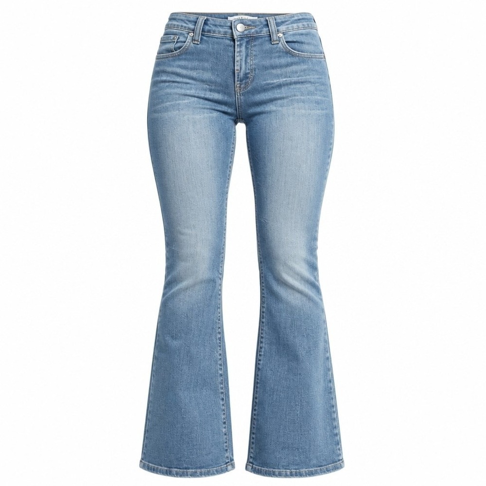 Apollo Jeans Womens 13/14 Light Wash Flare Leg Denim Y2K Embroidered Pockets‎